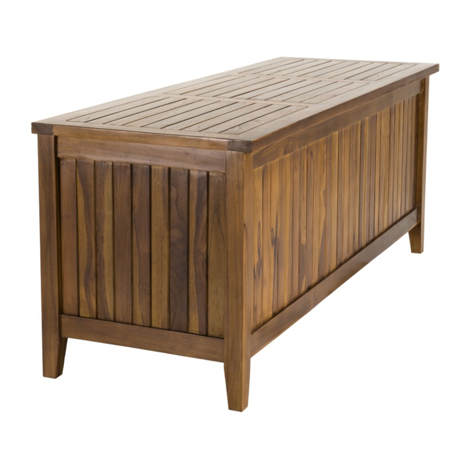 MAEVA - Coffre de jardin piscine en bois teck huilé 165x55cm