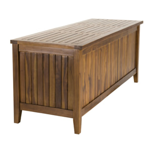 MAEVA - Coffre de jardin piscine en bois teck huilé 165x55cm
