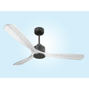 Ventilador de techo Reversible Termostato Wifi Motor DC Techos Inclinados Mando a Distancia Hypersilence Memoria MadeiraD166C0365211 PURLINE