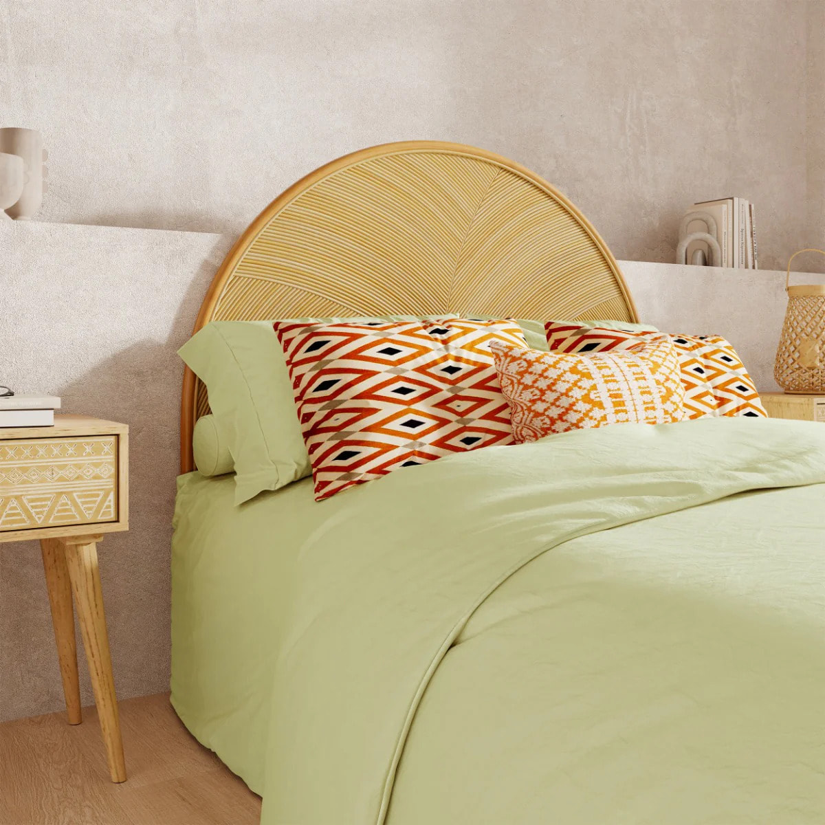 Tête de lit en rotin naturel 140 cm - Beigia