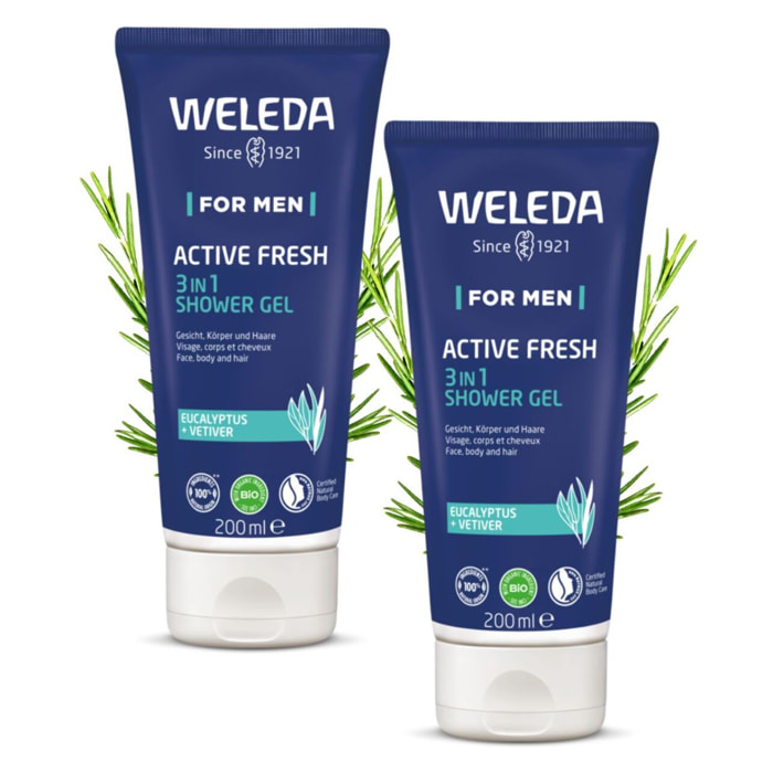 WELEDA - Duo Active Fresh - Gel Douche énergisant - 2x200 ml