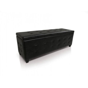 Pouf- contenitore in ecopelle, colore nero, Misure 140 x 47 x 45 cm