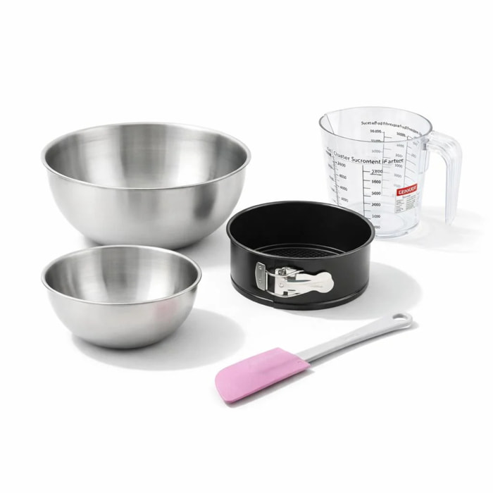Set pâtisserie avec moule à panettone 18 cm, 2 bols à mixer, verre mesureur et spatule Zenker
