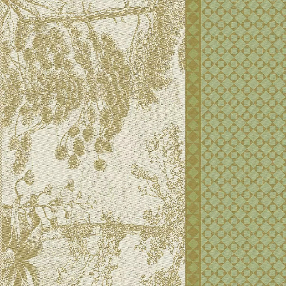 Serviette pur coton 220 g/m² motif jacquard vert Le sud vert