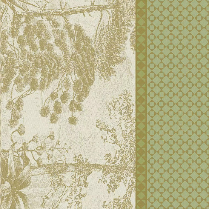 Serviette pur coton 220 g/m² motif jacquard vert Le sud vert