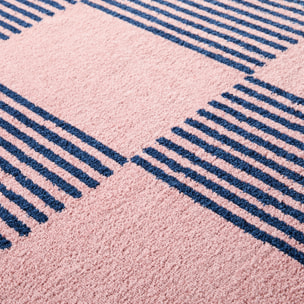 GROOVY - Tapis rétro coloré style seventies - Confortable et moelleux - Bleu