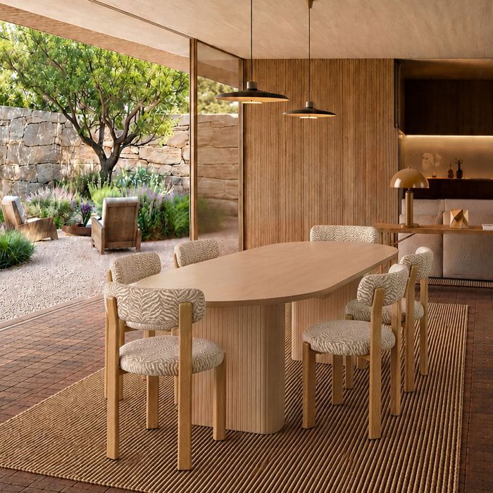 Table extensible 180-230cm effet bois naturel NOCERA