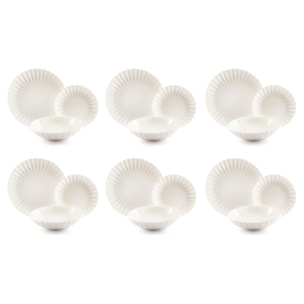 Service 18 Assiettes Excelsa – Elisir, Porcelaine Blanche