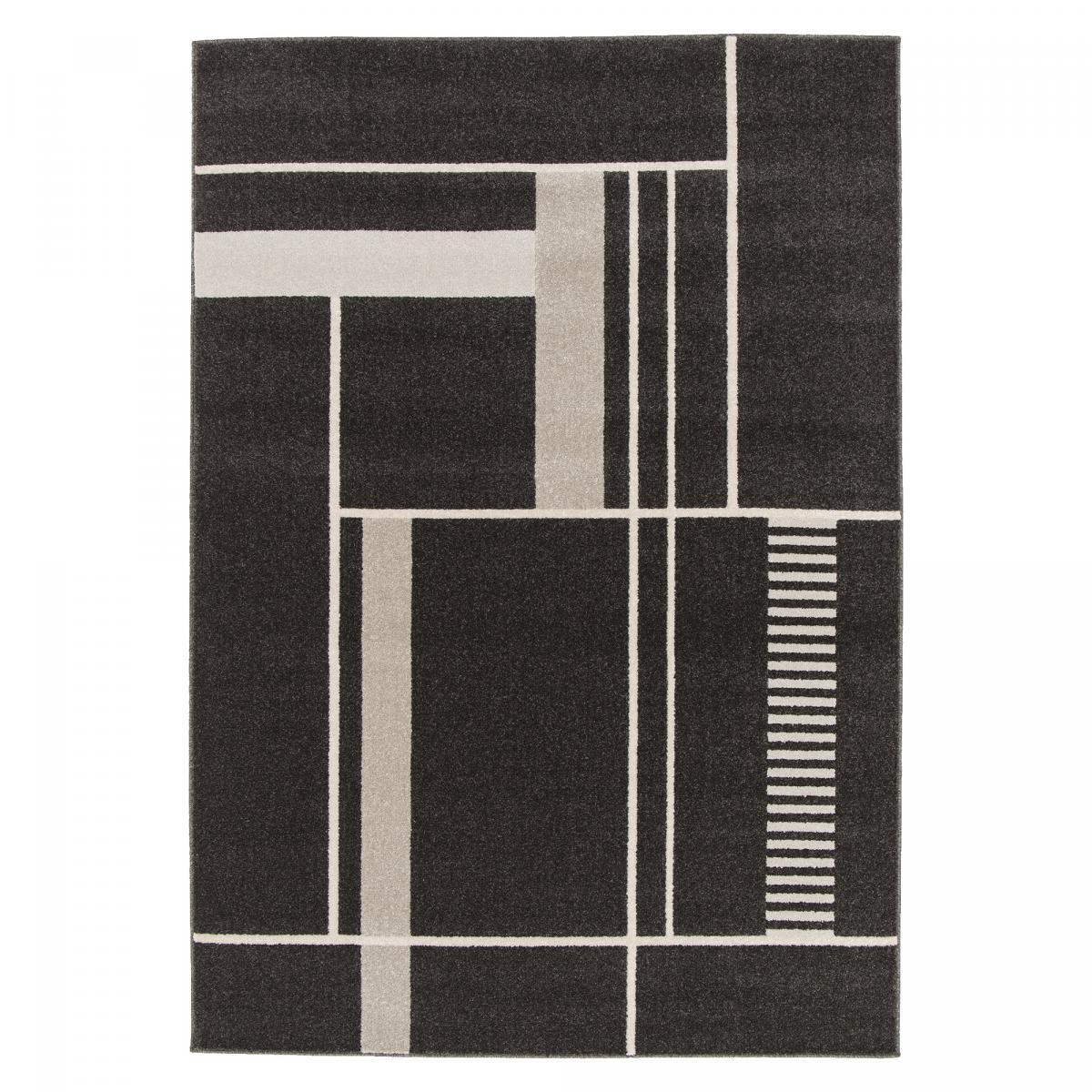 Tapis salon et chambre tissé motif géométrique LOFE