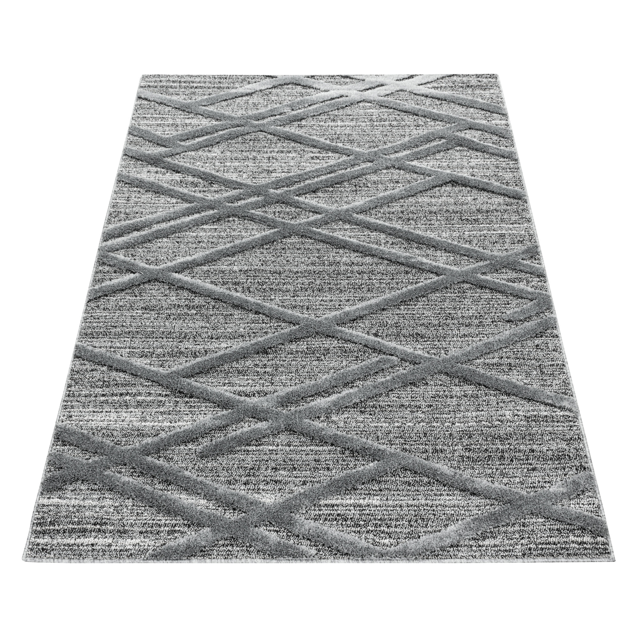 PISA - Tapis de salon à motif artistique gris - PIS4706GRI