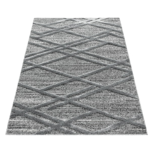 PISA - Tapis de salon à motif artistique gris - PIS4706GRI