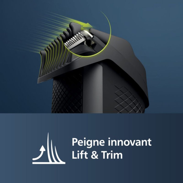 Tondeuse barbe PHILIPS BT3206/14, molette réglable, 10 hauteurs de coupe, précision 1 mm, autonomie 45 mn