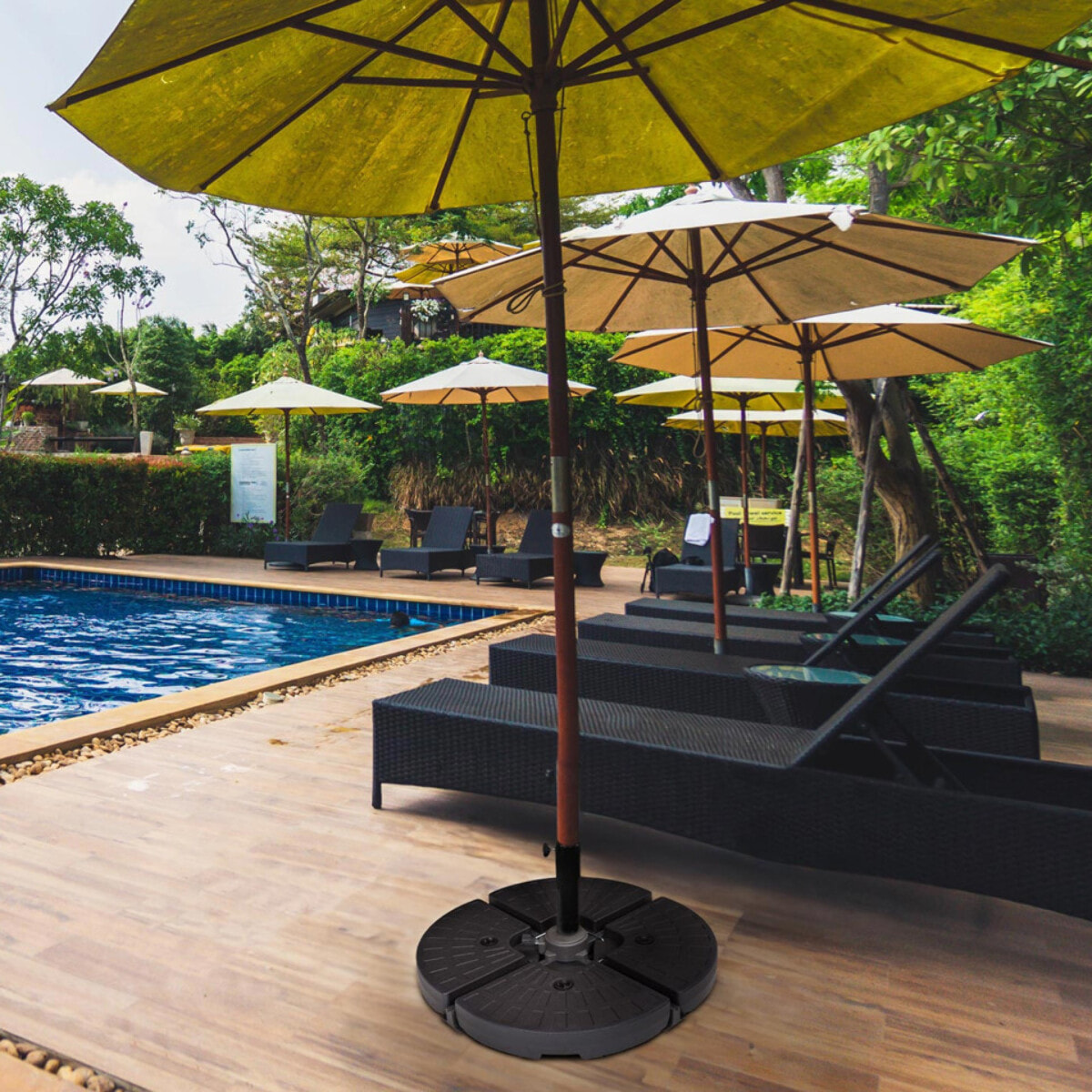 Dalle de parasol noire à lester