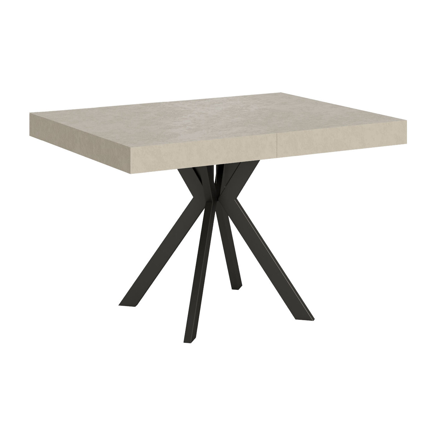 Table extensible 90x120/224 cm Dolcezza cachemire pieds anthracite