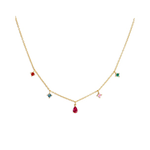 Collana Cascade Colors Argento Placcato Oro