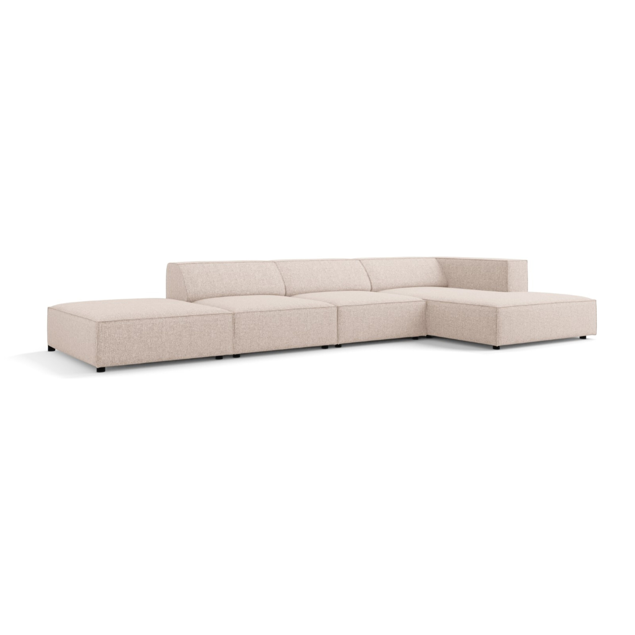 Canapé d'angle droit "Arendal" 5 places en chenille beige