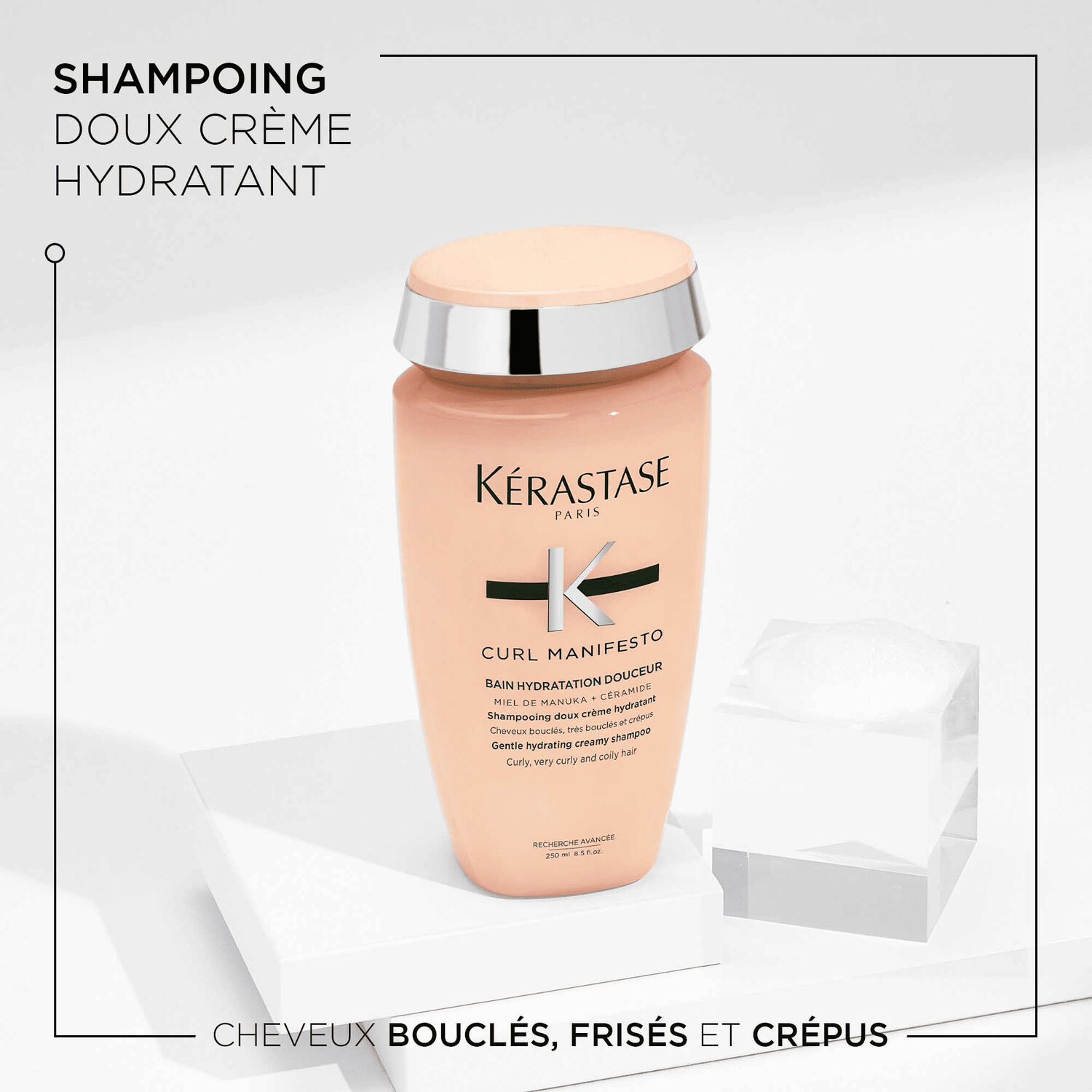Curl Manifesto - Shampoing doux sans sulfates pour les cheveux bouclés, frisés et crépus, 250 ml