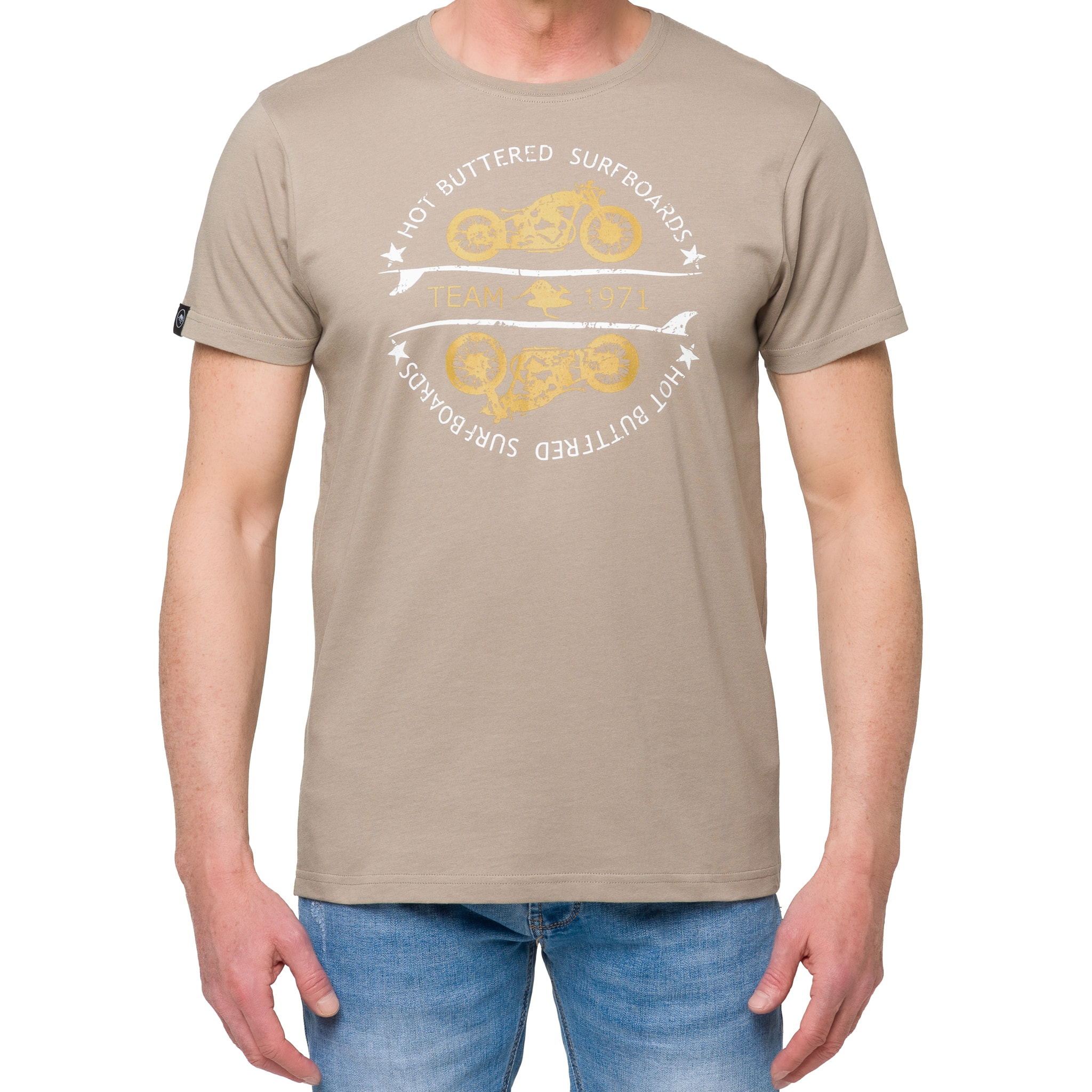 T-shirt in cotone 150 gr Hot Buttered Thunder Cachi.