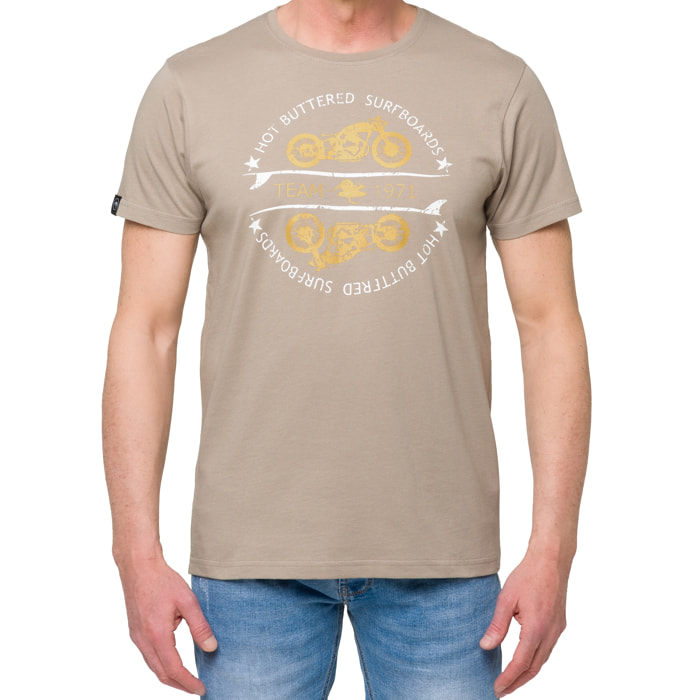 T-shirt in cotone 150 gr Hot Buttered Thunder Cachi.