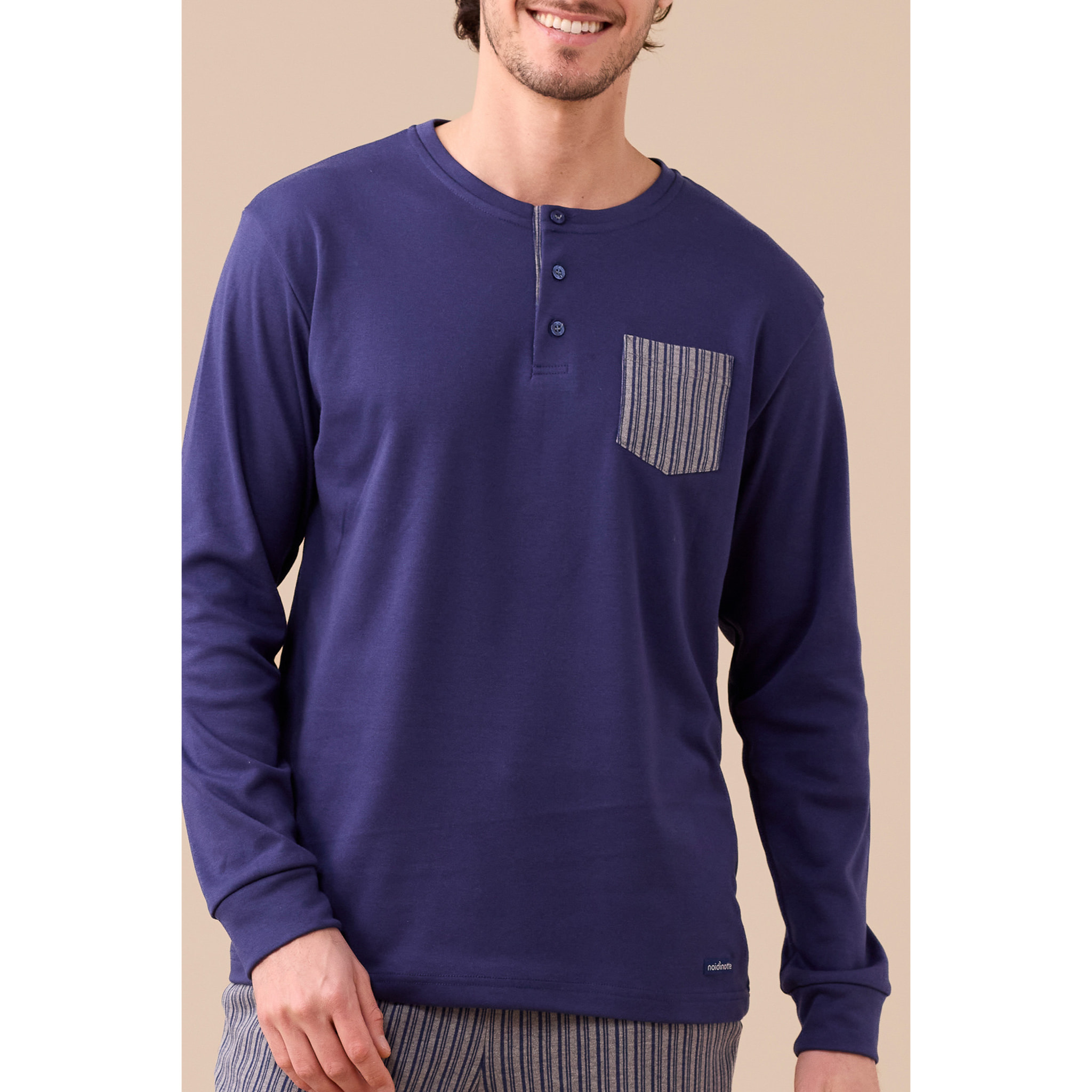 Pigiama uomo caldo cotone felpato articolo stripes. Noidinotte