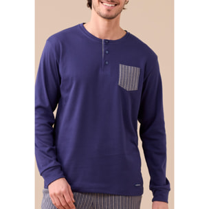 Pigiama uomo caldo cotone felpato articolo stripes. Noidinotte