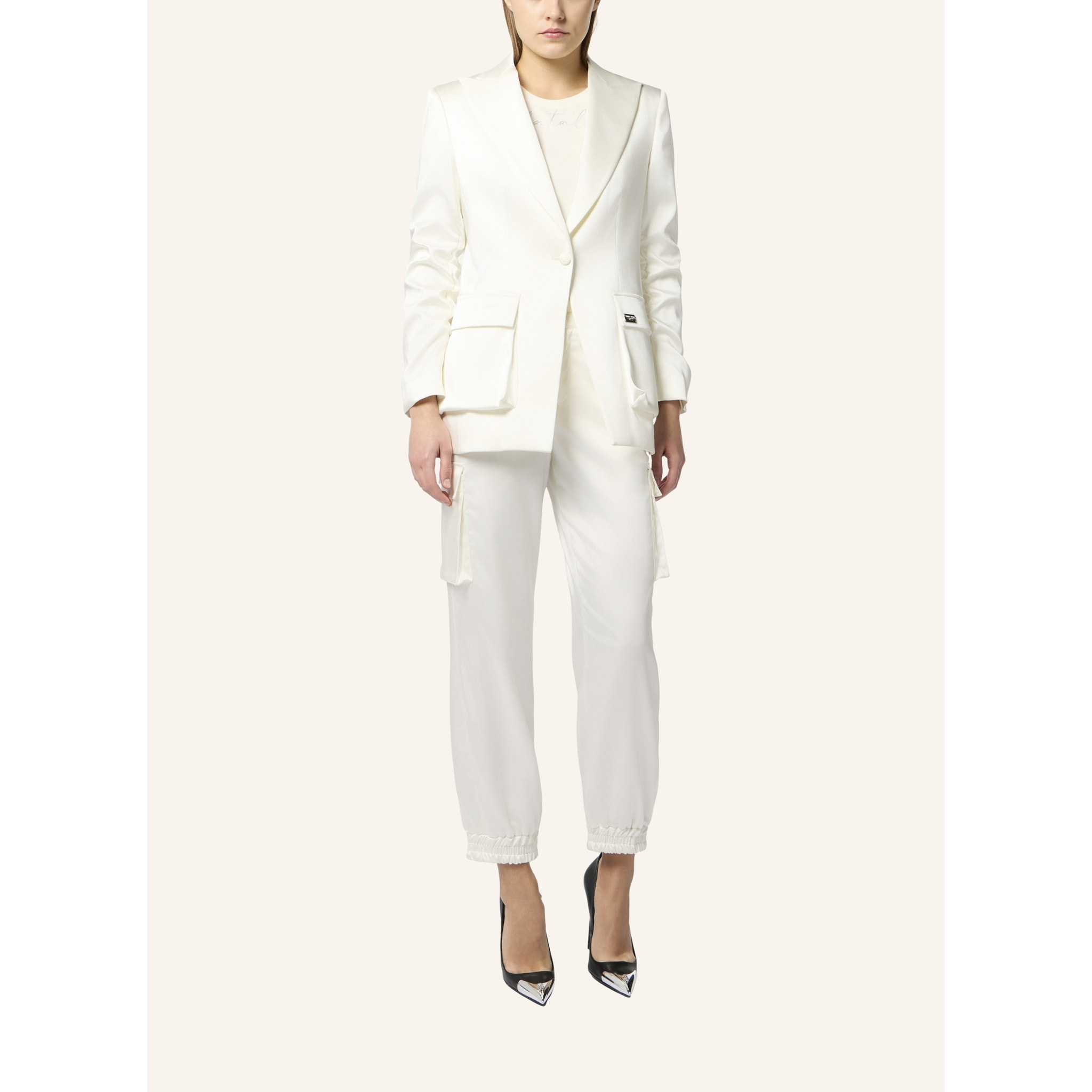 PHILIPP PLEIN Satin Cargo Fit Blazer