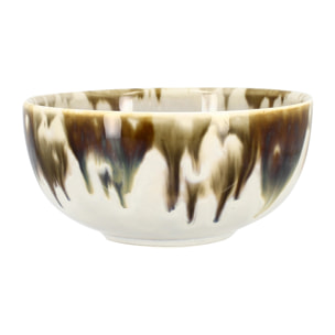 Lot de 6 coupelles abstraites en porcelaine beige 10cm MAKA