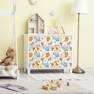 Rouleau revêtement adhésif vinyle au mètre - Sticker lavable Cuisine Meuble Armoire Porte - ANIMAUX EXOTIQUES