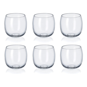 Verres à eau bas 485ml uni boule - lot de 6