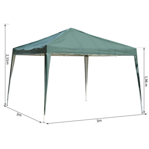 Tonnelle barnum de jardin pliant anti-UV + sac de transport acier Oxford 3 x 3 x 2,55 m vert