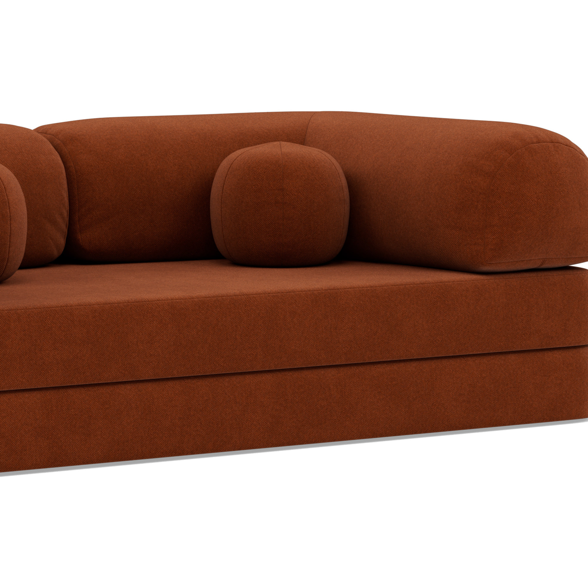Nebula - Canapé 3 places convertible en velours texturé - Terracotta