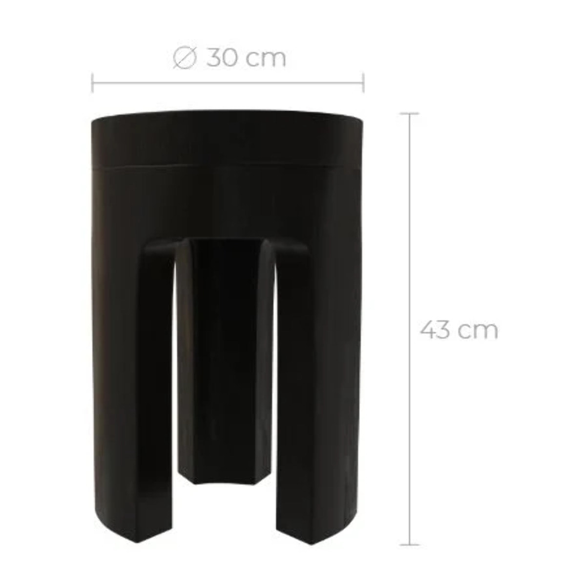 Table d'appoint noire en bois de suar D30 cm - Sonda