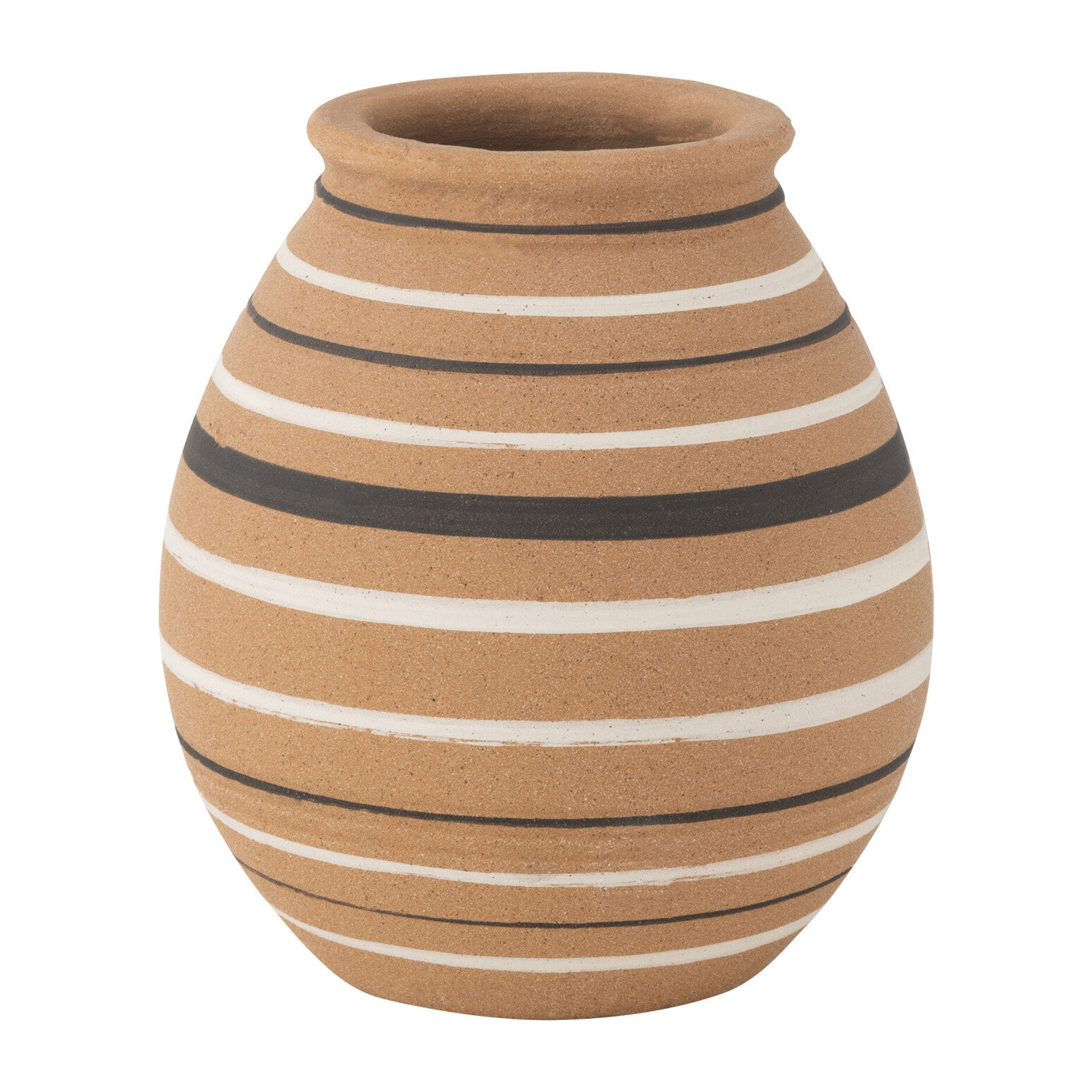 J-Line vase Tukano Jarre Lignes - potrie - marron/noir/blanc - Ø 20 cm