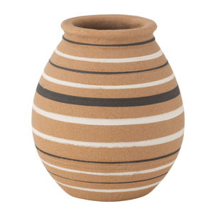 J-Line vase Tukano Jarre Lignes - potrie - marron/noir/blanc - Ø 20 cm