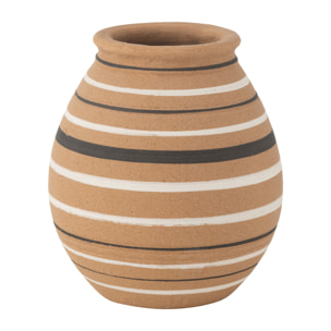 J-Line vase Tukano Jarre Lignes Terra - potrie - marron/noir/blanc