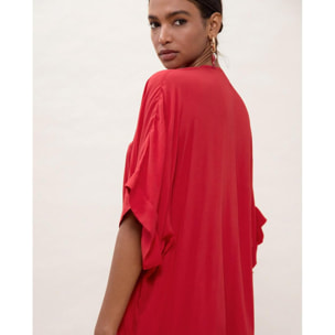 Abito midi in lino annodato