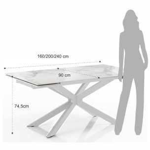 Tomasucci Table extensible MELVIN 160 TOTAL WHITE