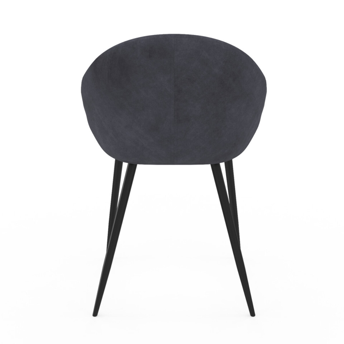 Chaises Dory velours gris pieds métal noirs - lot de 2