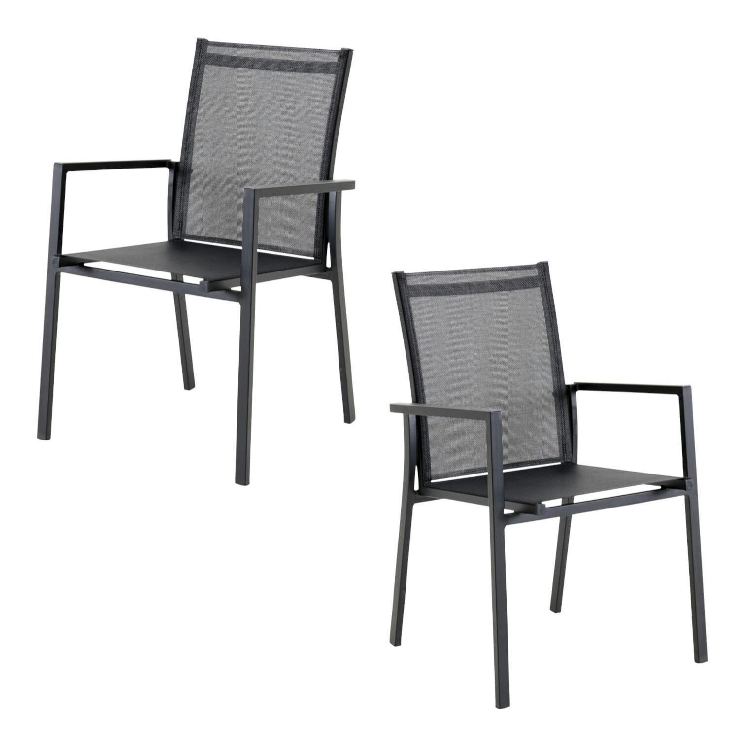 Fauteuil de jardin gris anthracite en aluminium (lot de 2) OSLO