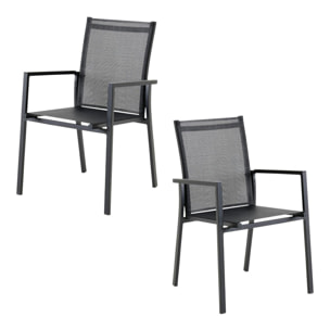 Fauteuil de jardin gris anthracite en aluminium (lot de 2) OSLO