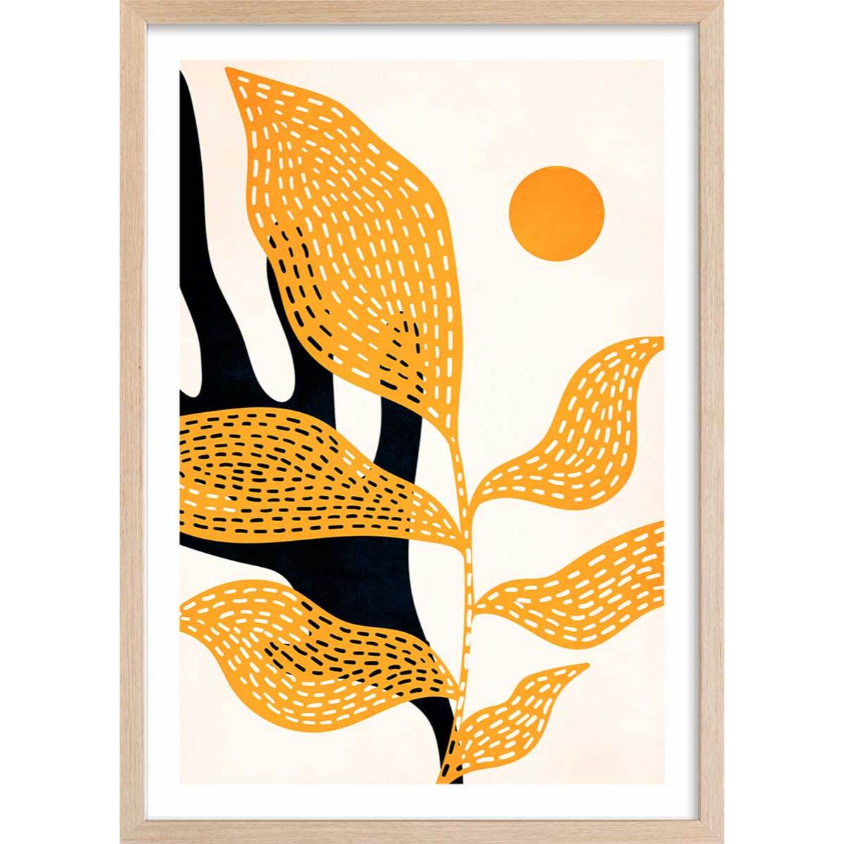 Affiche ""Le Jardin de Van Gogh"" Affiche + cadre en bois - Chêne