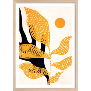 Affiche ""Le Jardin de Van Gogh"" Affiche + cadre en bois - Chêne