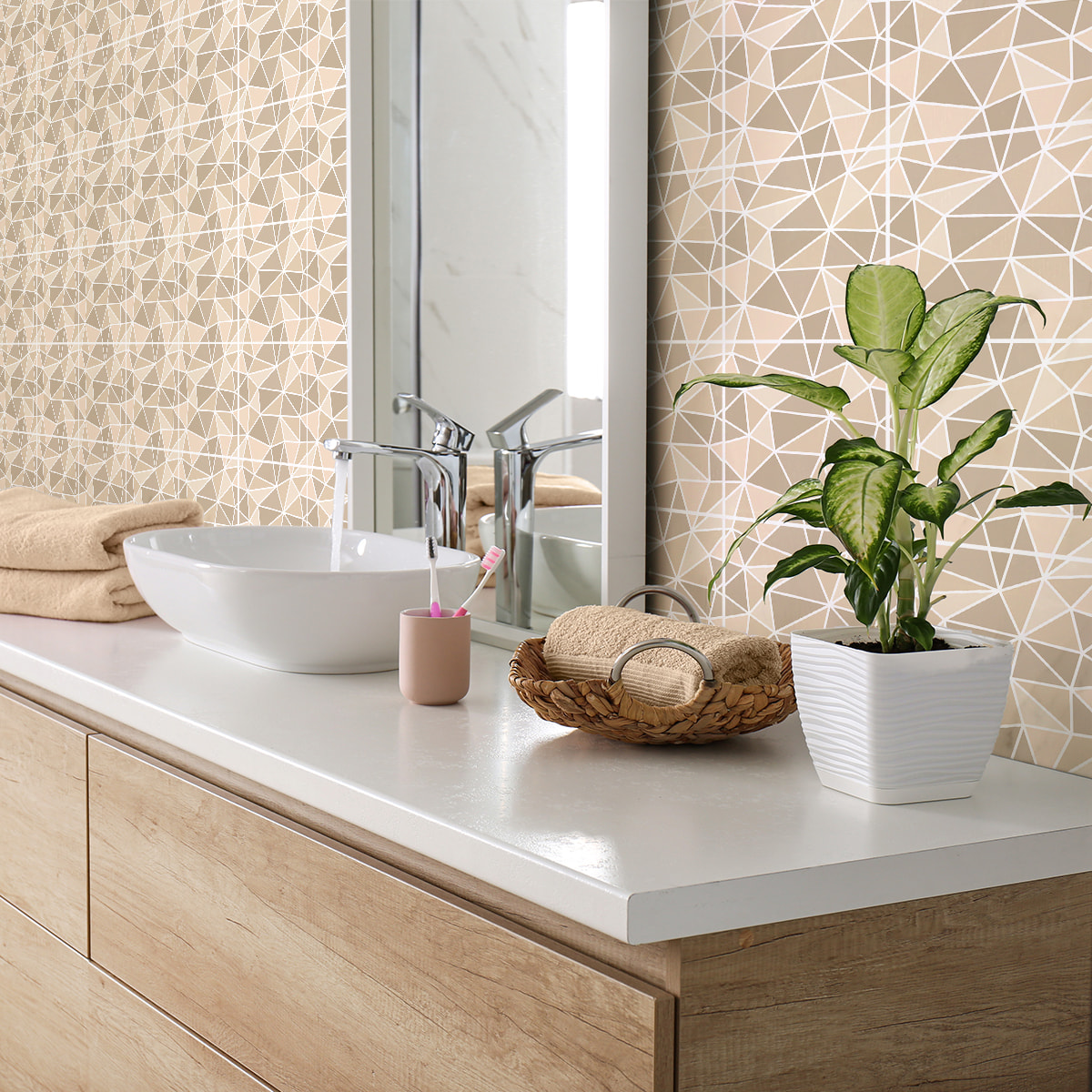 Stickers muraux - Sticker Mural Carrelage adhésif Cuisine Salle de Bain - 30 STICKERS CARRELAGES TERRAZZO ZORA