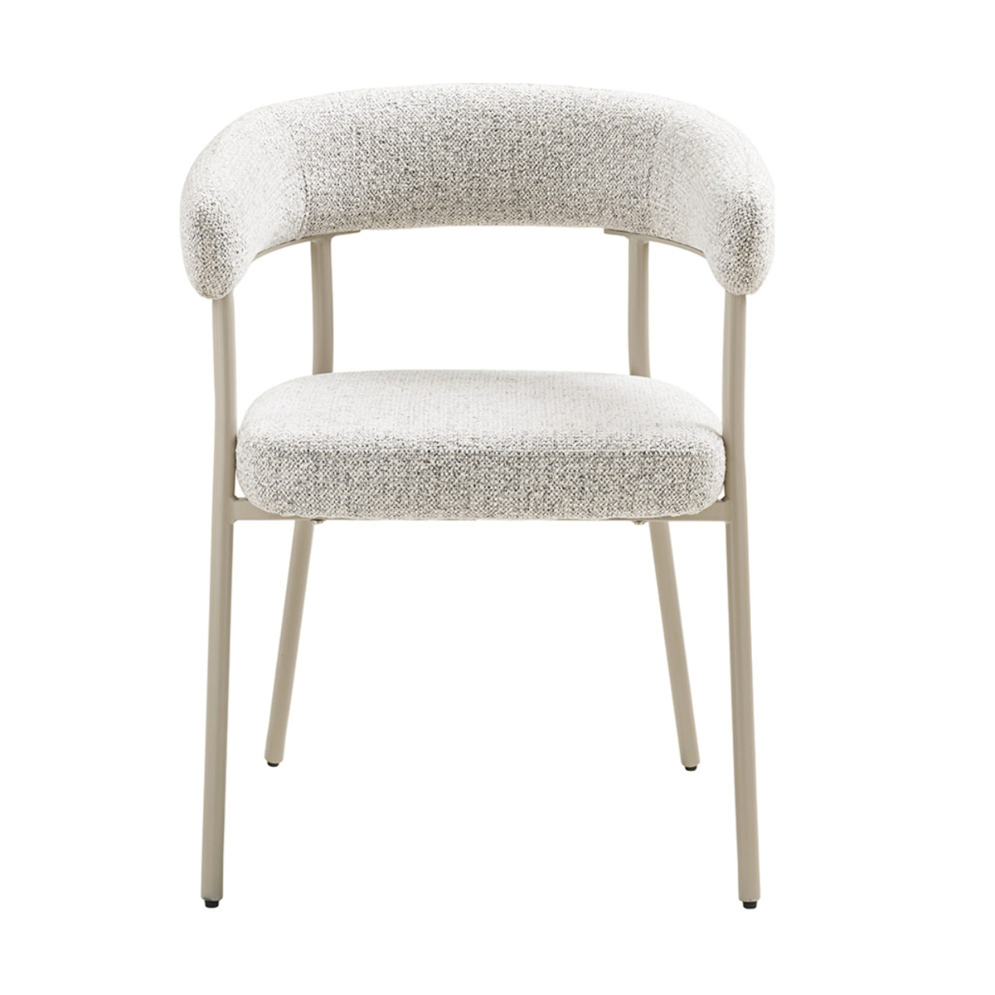 Sadie - lot de 2 chaises FSC  100% en tissu texturé - pieds en acier - Beige