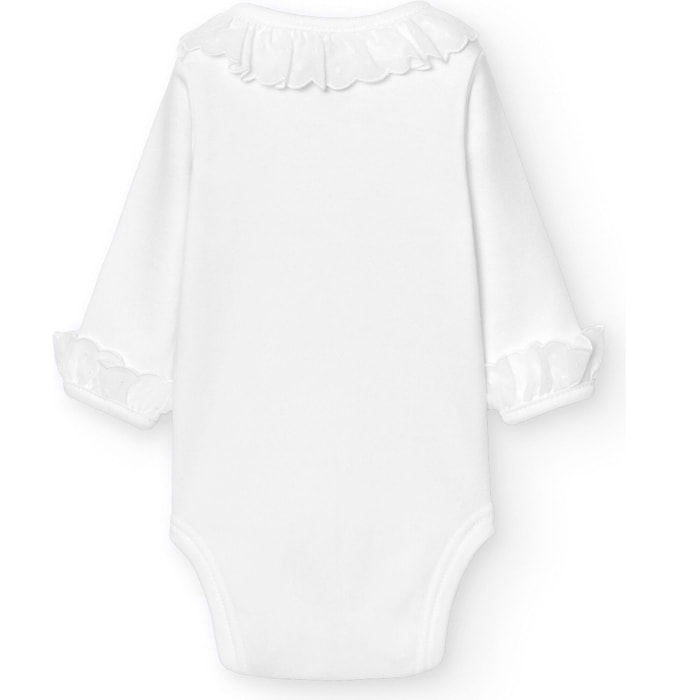 Body cruzado bebé manga larga puntilla