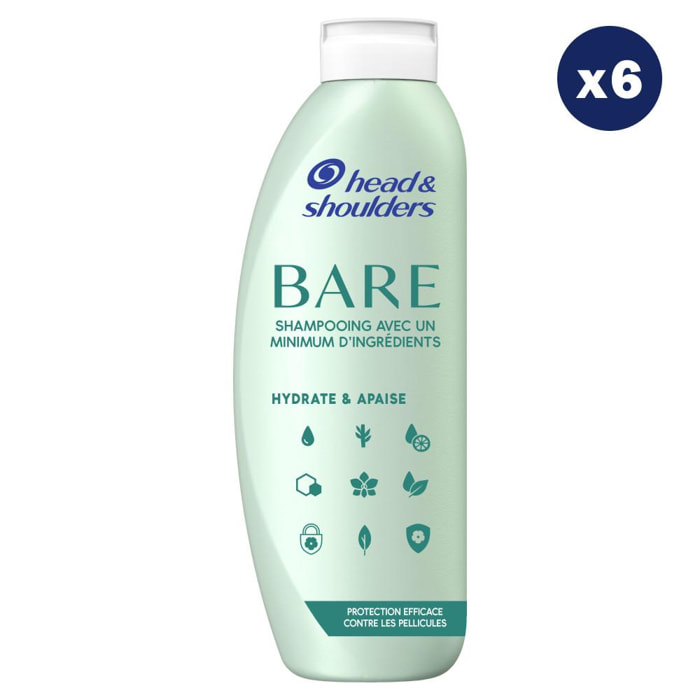6 Shampoings Hydrate & Apaise 400ml - Head & Shoulders Bare