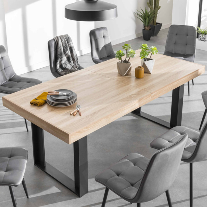 Table repas extensible Brixton - Bois - Noir