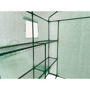 Serre tomates de jardin avec étagères "Lys" - 2.04 m² - 130g - Vert
