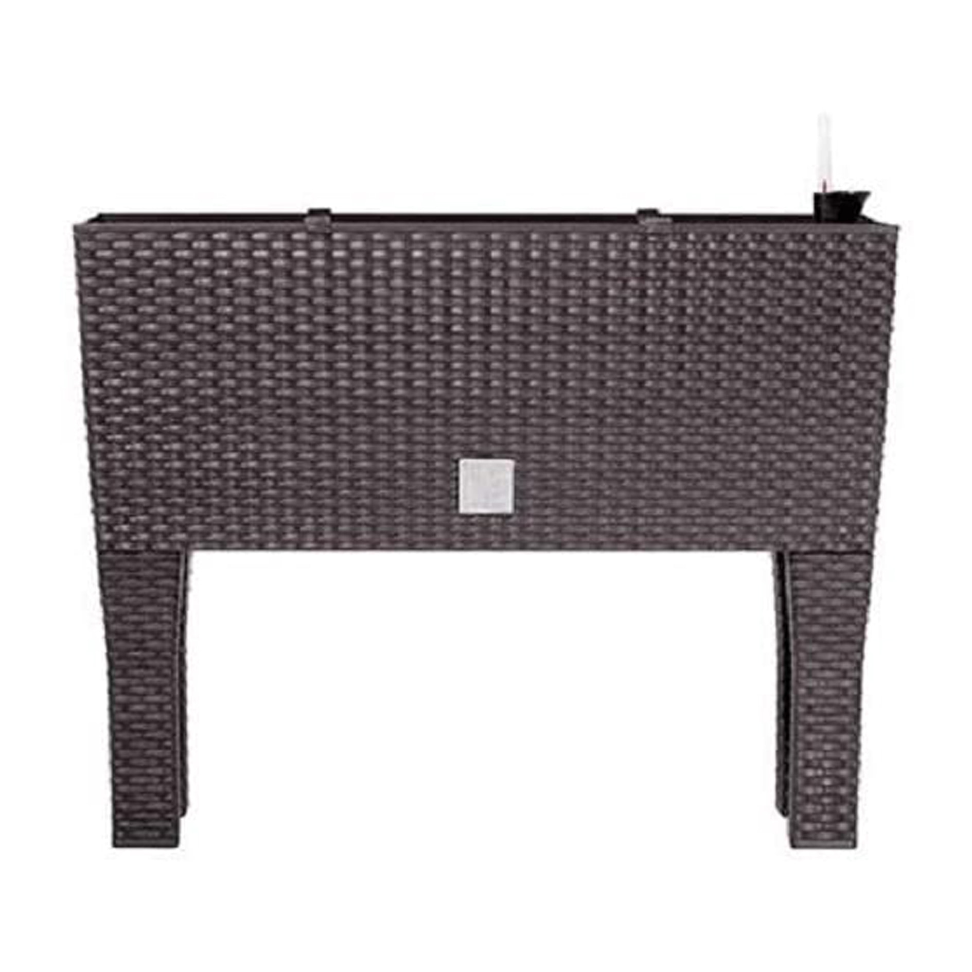 Jardinera alta rectangular 30 litros con autorriego color ocre oscuro 60 x 25 x 46 cm con patas