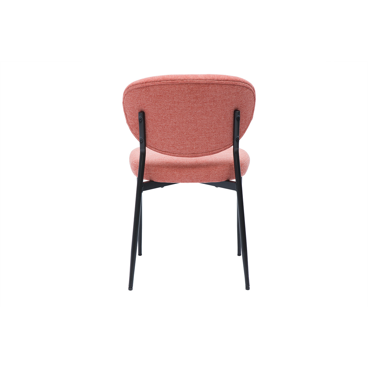 Chaises en tissu effet velours texturé terracotta et métal noir (lot de 2) BREKA